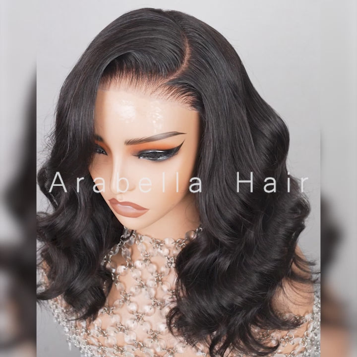 Glueless Natural Black Wavy Blowout 6x5 Pre-Cut Lace Human Hair Wigs