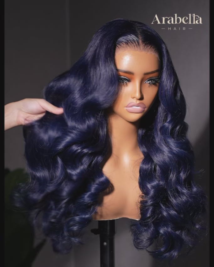 Midnight Blue 100% Human Hair Wig, 13x6 Glueless Lace Front | Arabella