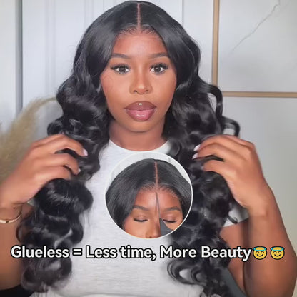 Loose Wave Natural Black 360 Lace Frontal Human Hair Wig Free Part