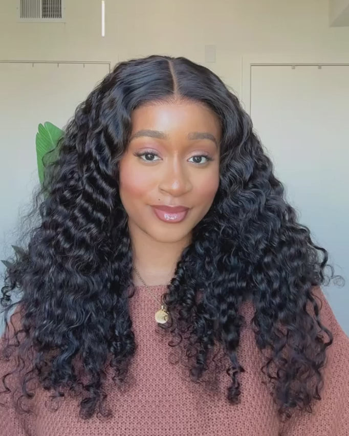 Arabella 13x6 Three-Go™ Glueless Wig Burmese Curly Natural Black With Drawstring