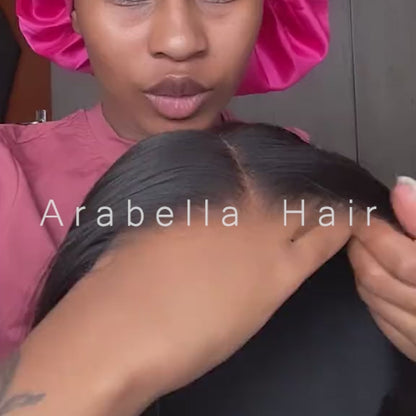 Short Bob Natural Black Silky Straight 6x5 Pre-cut Glueless Human Hair Wigs