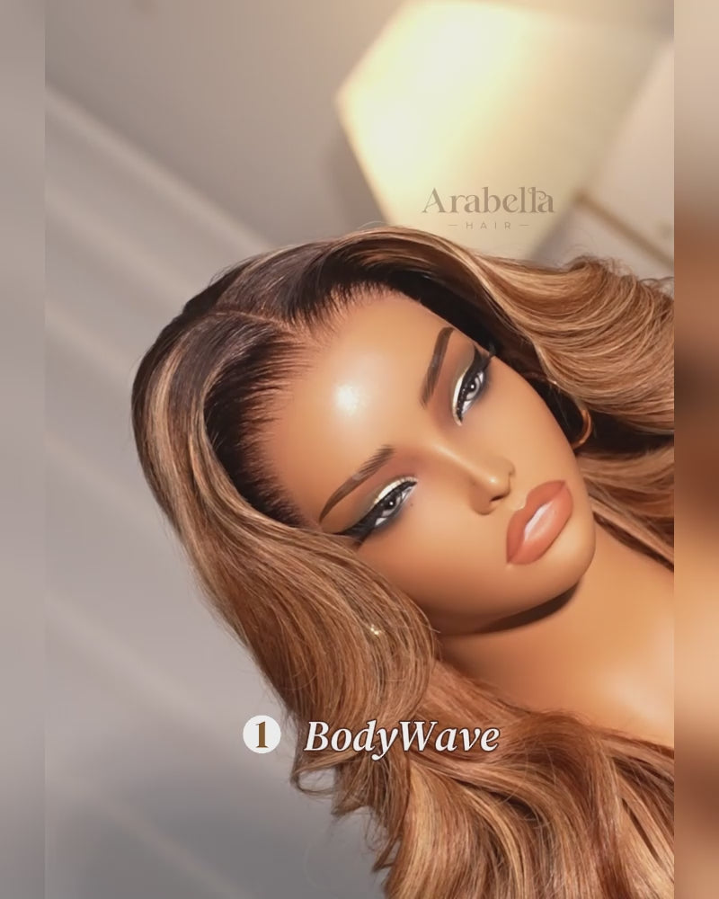 Arabella 13x6 Three-Go™ Ombre Highlight Honey Blonde Glueless Wig Silky Straight With Drawstring 100% Human Hair Wig