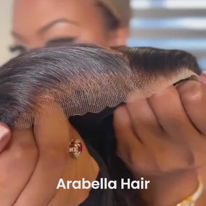 Straight Natural Black Glueless 6x5 Pre-Cut Lace Closure Human Hair Wigs