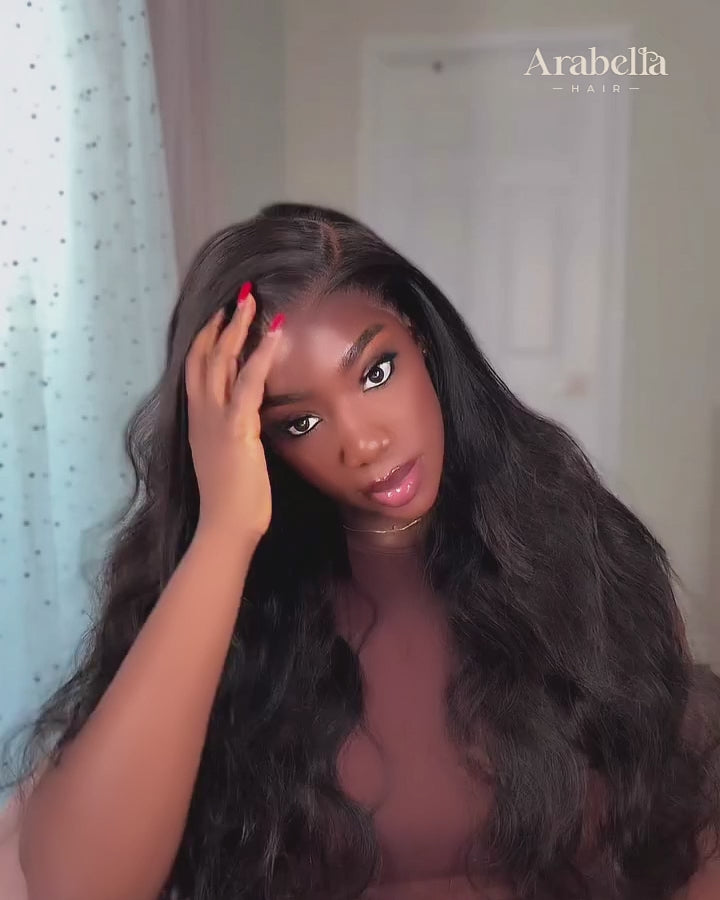 Arabella 13x6 Three-Go™ Glueless Wig Body Wave With Drawstring Natural Black 100% Human Hair Wig