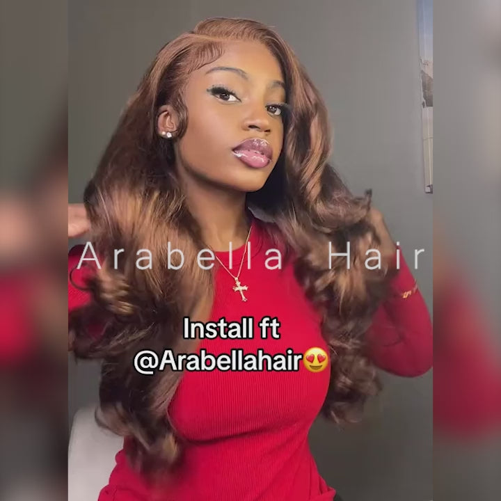 Dark Brown Colored Loose Body Wave Glueless 6x5 Pre-Cut Lace Easy-Wear Human Hair Wigs
