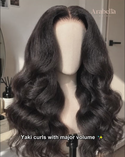 Arabella Zerowear™ Invisible HD Lace Glueless Wig 13x6 Lace Yaki Body Wave 100% Human Hair Natural Black