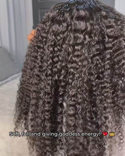 Jerry Curly Natural Black 13x4 Glueless Lace Front Human Hair Wig