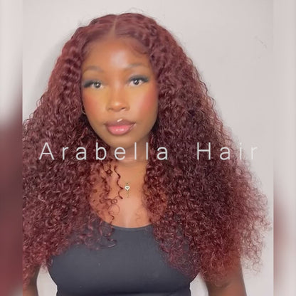 Water Wave Curly Auburn Reddish Color Wig Copper 