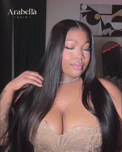 Arabella 13x6 Three-Go™ HD Lace Glueless Wig 250% High Density Full Ends Silky Straight With Drawstring Natural Black 100% Human Hair