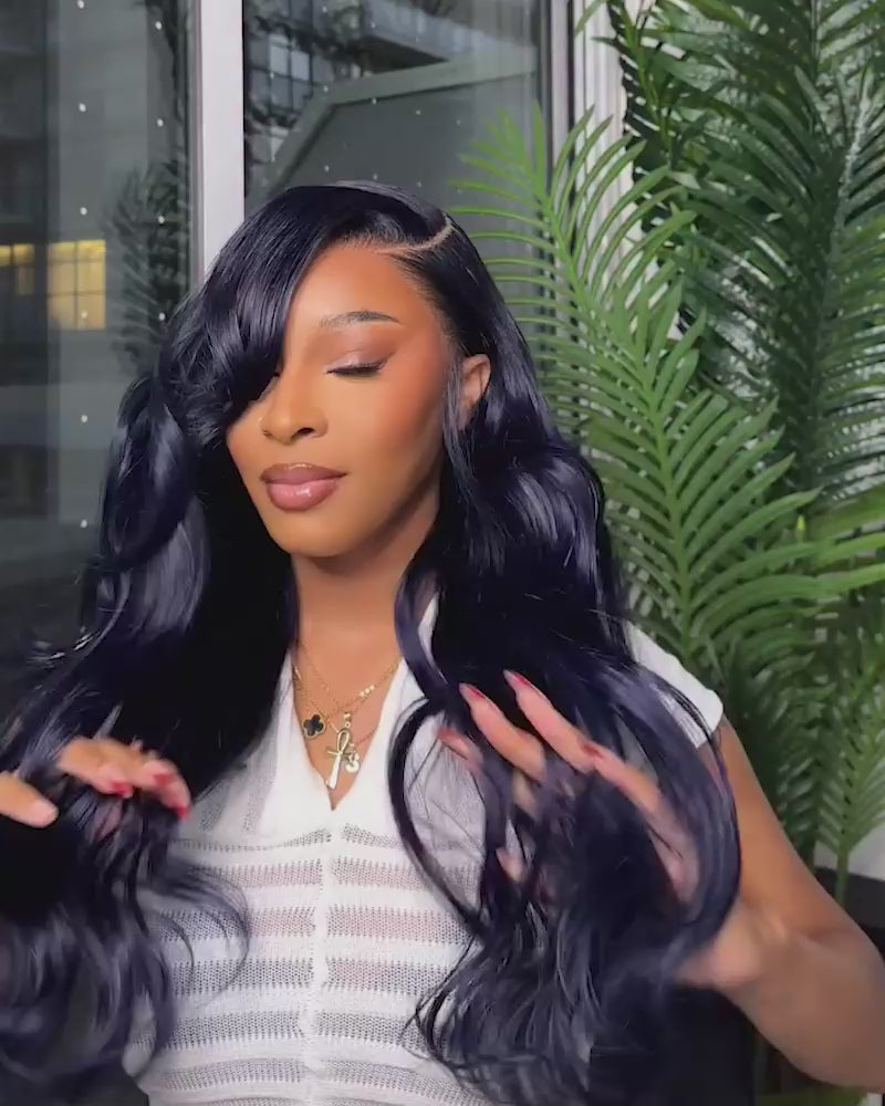 Midnight Blue 100% Human Hair Wig, 13x6 Glueless Lace Front | Arabella