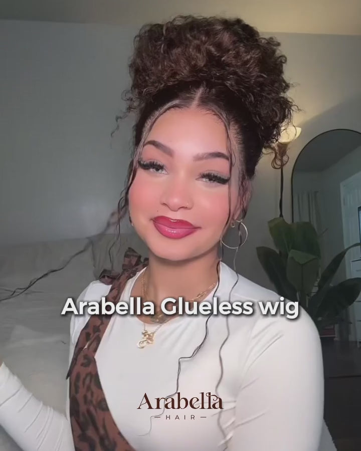 Arabella 13x6 Three-Go™ Glueless Wig Chocolate Brown Burmese Curly With Drawstring