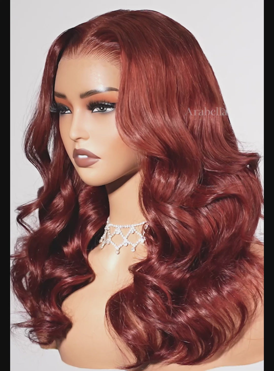 $100-$50 | Arabella 13x6 Pre-Everything Glueless/6x5 Invisible Knots Reddish Brown Loose Body Wave Wig