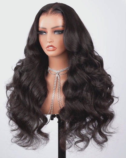 Arabella 13x6 Three-Go™ Glueless Wig Body Wave With Drawstring Natural Black 100% Human Hair Wig