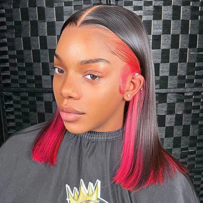 Highlight Red Color+Omber 4/27 Color-Straight-14inches-4x4 Lace{BOGO SALE}
