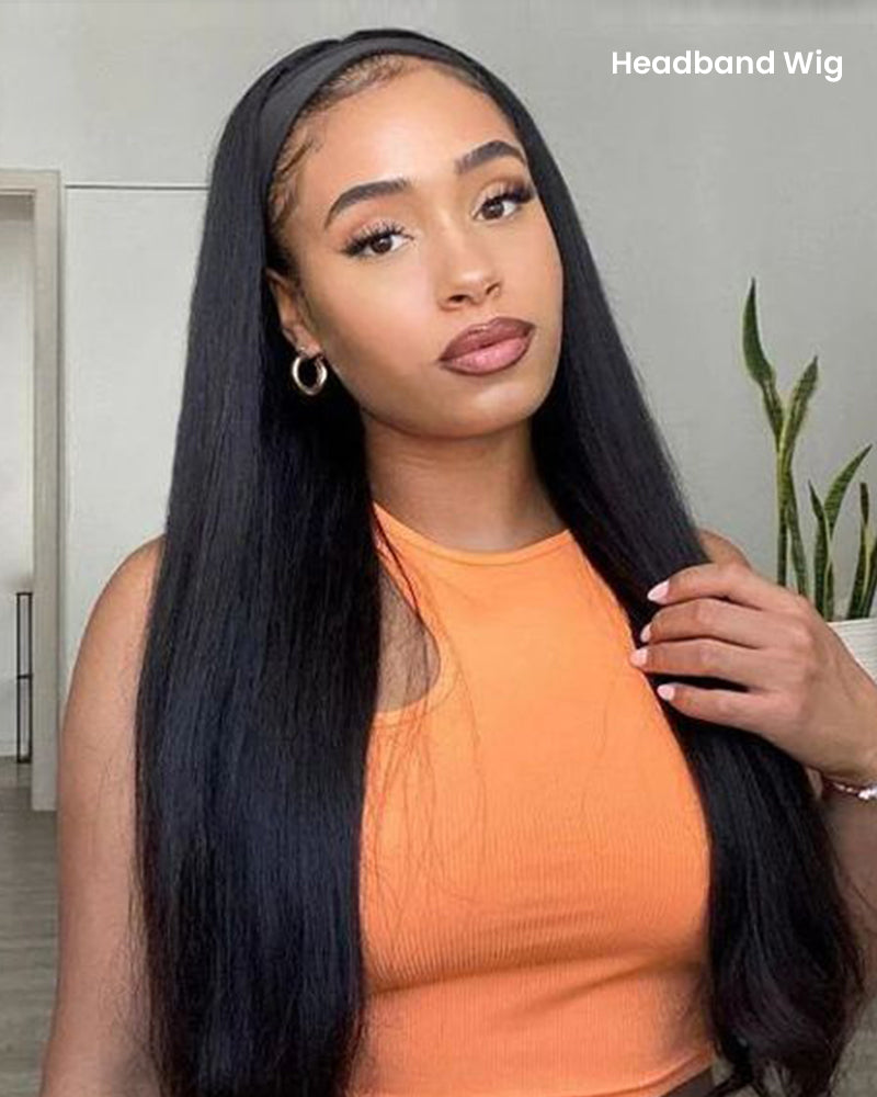 3 In 1 Half Wig | Silky Straight Natural Black Half Wig Beginner-Friendly Human Hair Wigs