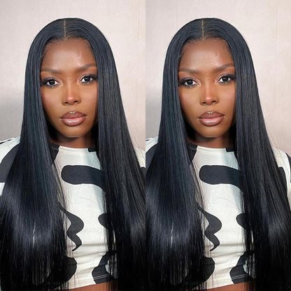 [clearance sale] 4x4 Lace Closure Glueless Straight Wig Natural Black Human Hair Wigs