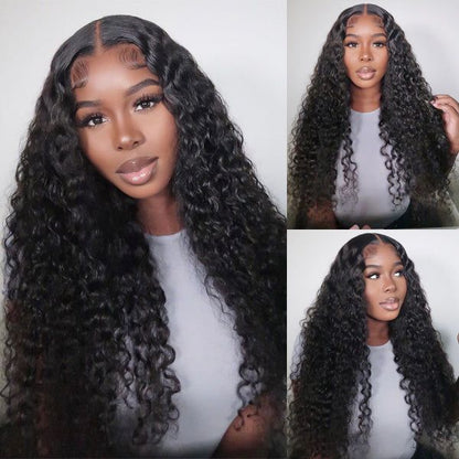 Glueless 6x5 Pre-Cut Lace Closure Jerry Curly Wear&amp;Go Upgrade HD Lace Natural Black Human Hair Wig Beginner-Friendly
