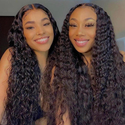Long Length Curly Natural Black 13x4 Lace Frontal Human Hair Wig