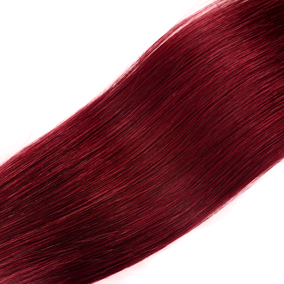 T1B/99J Burgundy Red Color 3 Bundles Straight Hair  With 4*4 Lace Closure - arabellahair.com