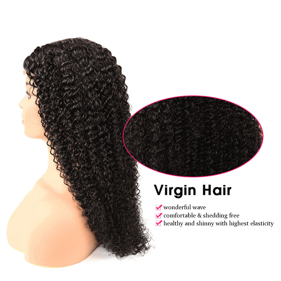 Kinky Curly 4*4 lace Wig 180% Density Glueless Wig Arabella Human Hair Wigs - arabellahair.com