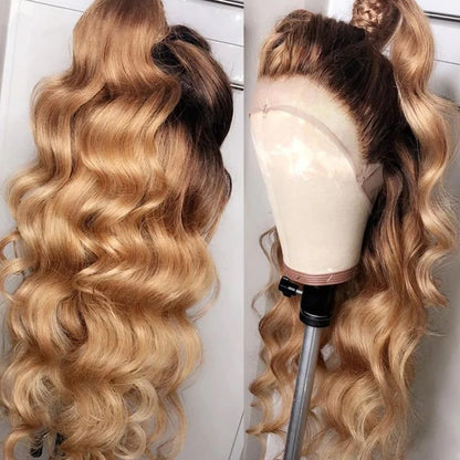 1B27 Ombre Color Wig 13x4 Lace Frontal Human Hair Free Part