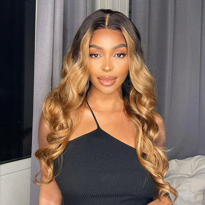 Real Glueless Wig Ombre Color HD 5x5 Lace Closure Wigs Striaght/Body Wave Human Hair Wig Hair Human Hair Color For Dark Skins