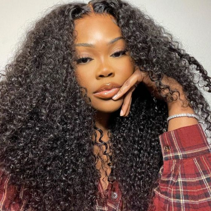 Kinky Curly 13*6 Inch Lace Frontal Wig With Baby Hair 210% Density Free Part Human Hair - arabellahair.com