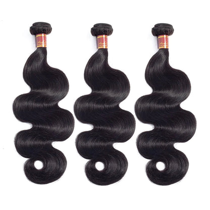 Human hair wig {15A 3Pcs} Double Drawn Full End Body Wave Unprocessed Hair Natural Black 3 Bundles/Pack - arabellahair.com