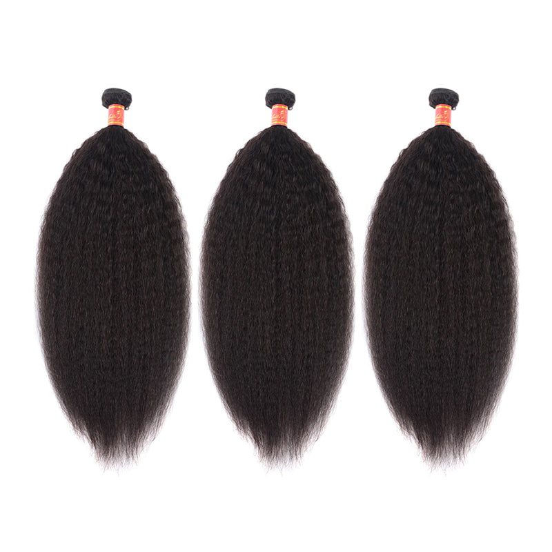 Human hair wig {12A 3Pcs} Yaki Straight 3 Bundles/Pack Human Virgin Hair Extensions - arabellahair.com