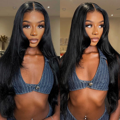 Straight Hair 4x4 Lace Closure Glueless Natural Black Human Hair Wigs