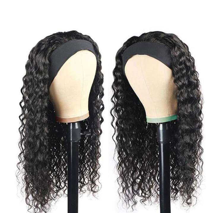 BOGO SALE: $199=HeadBand Wig Water Wave+Body Wave Natural Color 18&quot;