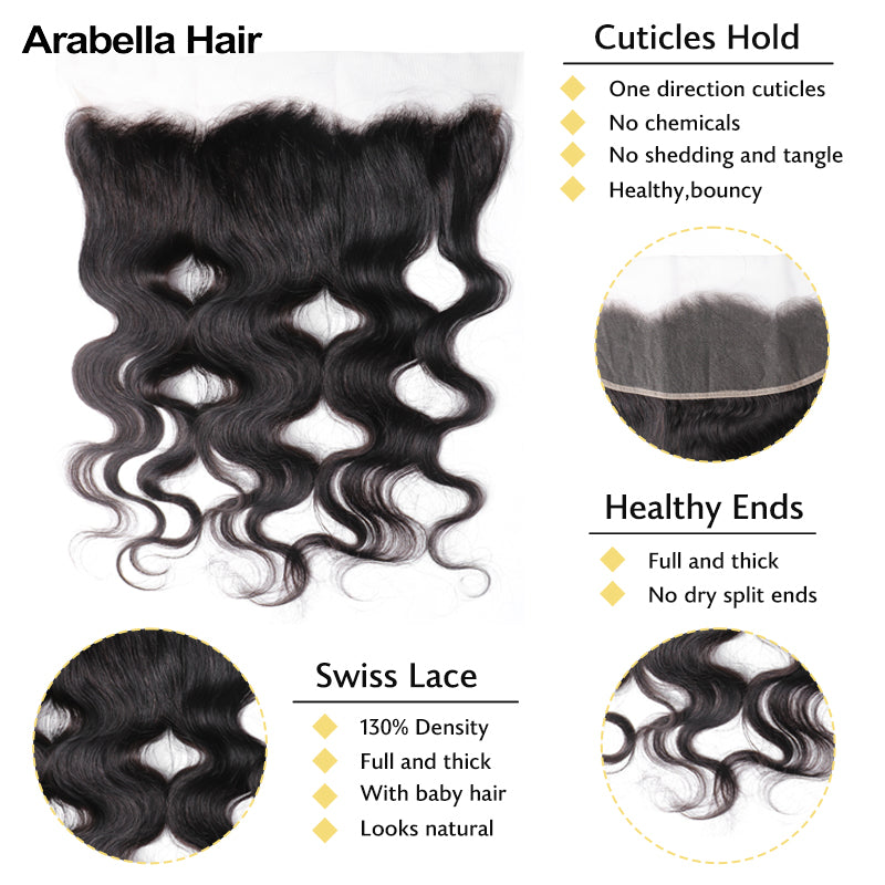 Human hair wig {12A 3Pcs+Frontal} Loose Wave 3 Bundles Hair With Lace Frontal Closure Human Virgin Hair Extensions - arabellahair.com