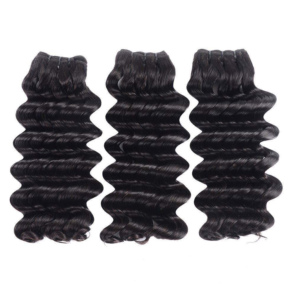 15A Mink Hair Double Drawn Raw Virgin Human Hair Weaves Deep Wave 3 Bundles with  Frontal Closure - arabellahair.com