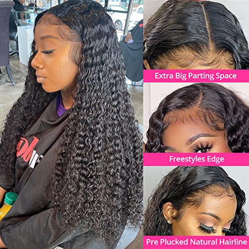 24&quot; Deep Wave 13*4 Transparent HD Lace Frontal Wigs DeepWave Hair Pre-Plucked  Wet and Wavy Wigs - arabellahair.com