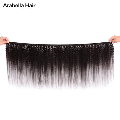Human hair wig {12A 3Pcs} Yaki Straight 3 Bundles/Pack Human Virgin Hair Extensions - arabellahair.com