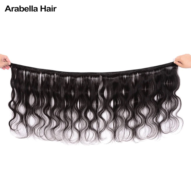 Human hair wig {15A 3Pcs} Double Drawn Full End Body Wave Unprocessed Hair Natural Black 3 Bundles/Pack - arabellahair.com