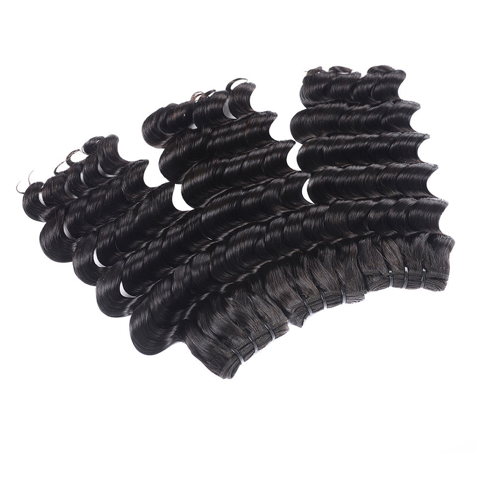 15A Mink Hair Double Drawn Raw Virgin Human Hair Weaves Deep Wave 3 Bundles with  Frontal Closure - arabellahair.com