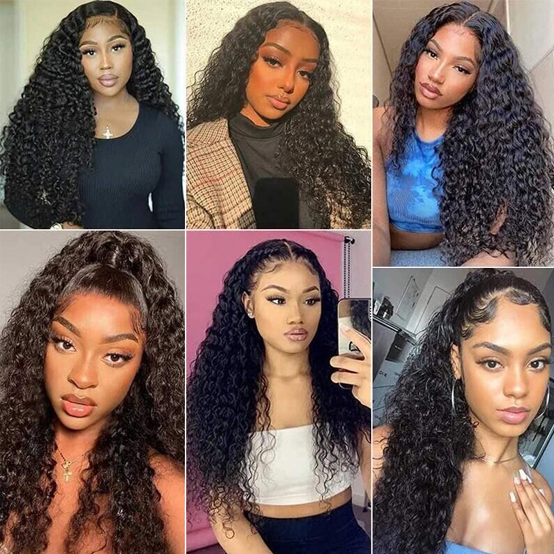 Human hair wig Undetectable Transparent Lace Human Hair Wigs 13*4 Glueless Lace Frontal Wig Jerry Curly 180% Density - arabellahair.com
