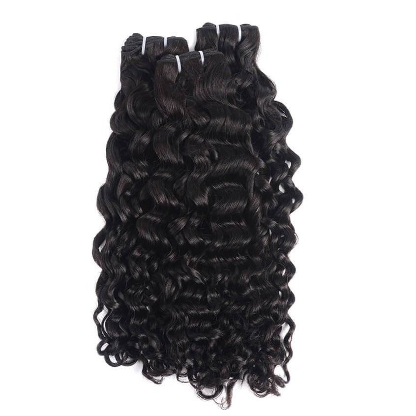 15A Grade Double Drawn Full End  Unprocessed Water Wave Hair Natural Black 3 bundles/pack - arabellahair.com