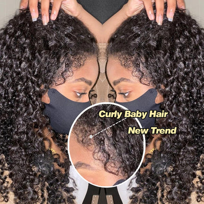 4C Hairline Curly Wigs 13x4 Lace Frontal With Realistic Hairline Human Hair Wig Natural 4C Edges Glueless