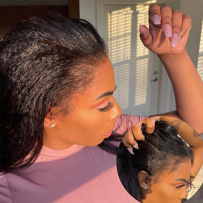 4C Hairline Curly Wigs 13x4 Lace Frontal With Realistic Hairline Human Hair Wig Natural 4C Edges Glueless