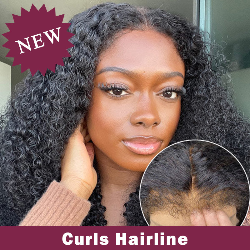 4C Hairline Curly Wigs 13x4 Lace Frontal With Realistic Hairline Human Hair Wig Natural 4C Edges Glueless