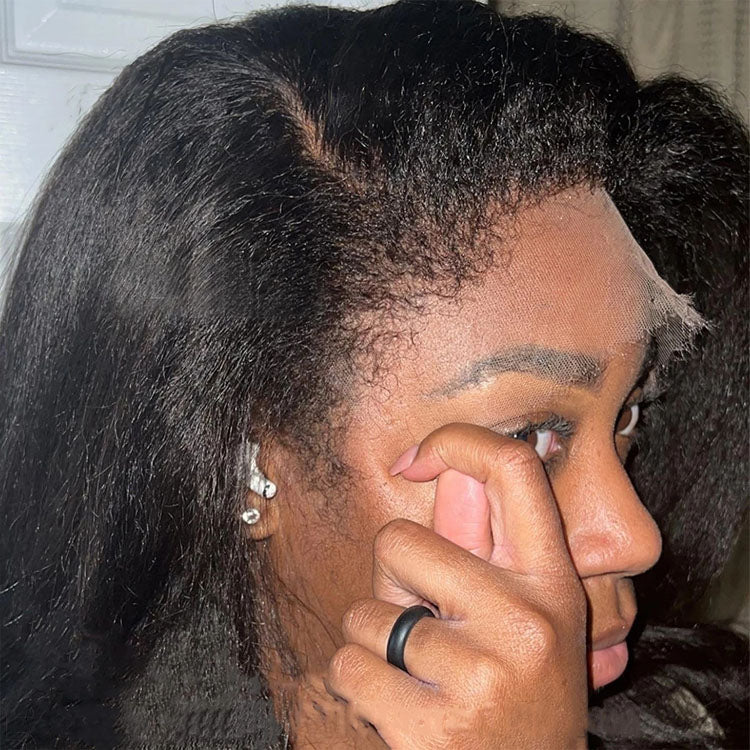 4C Hairline Curly Wigs 13x4 Lace Frontal With Realistic Hairline Human Hair Wig Natural 4C Edges Glueless