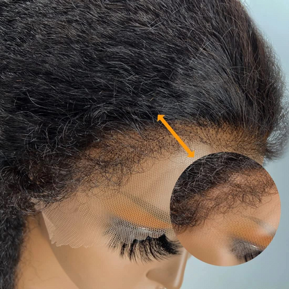 4C Hairline Yaki Straight Wigs 13x4 Lace Frontal With Realistic Hairline Human Hair Wig Natural 4C Edges Glueless