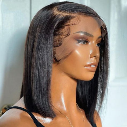 15A Grade Human Hair 210% Density Straight Bob Wigs 13*6 Lace Frontal Wig With Baby Hair - arabellahair.com