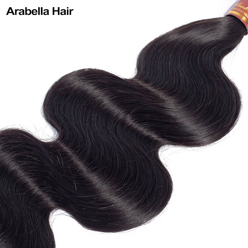 Human hair wig {15A 3Pcs} Double Drawn Full End Body Wave Unprocessed Hair Natural Black 3 Bundles/Pack - arabellahair.com