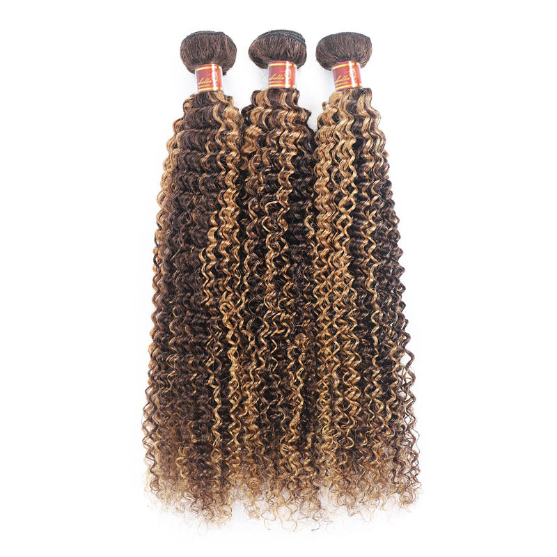 {12A 3Pcs} Highlight Piano P4/27 Colored Jerry Curly 3 Bundles/Pack