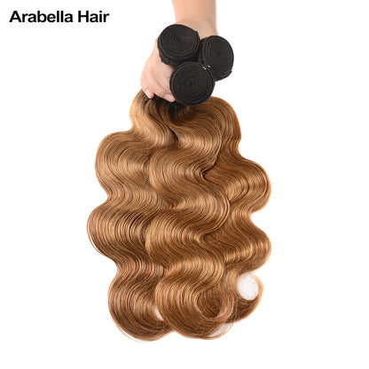 {12A 3Pcs} Ombre T1b/27 Virgin Body Wave 3 Bundles/pack Human Hair