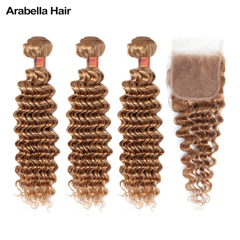 {12A 3Pcs+Closure} Light Brown 