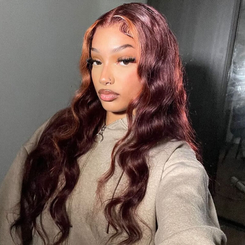 Money Piece Highlight 13x4 Lace Front Wigs Human Hair Body Wave Color Wig